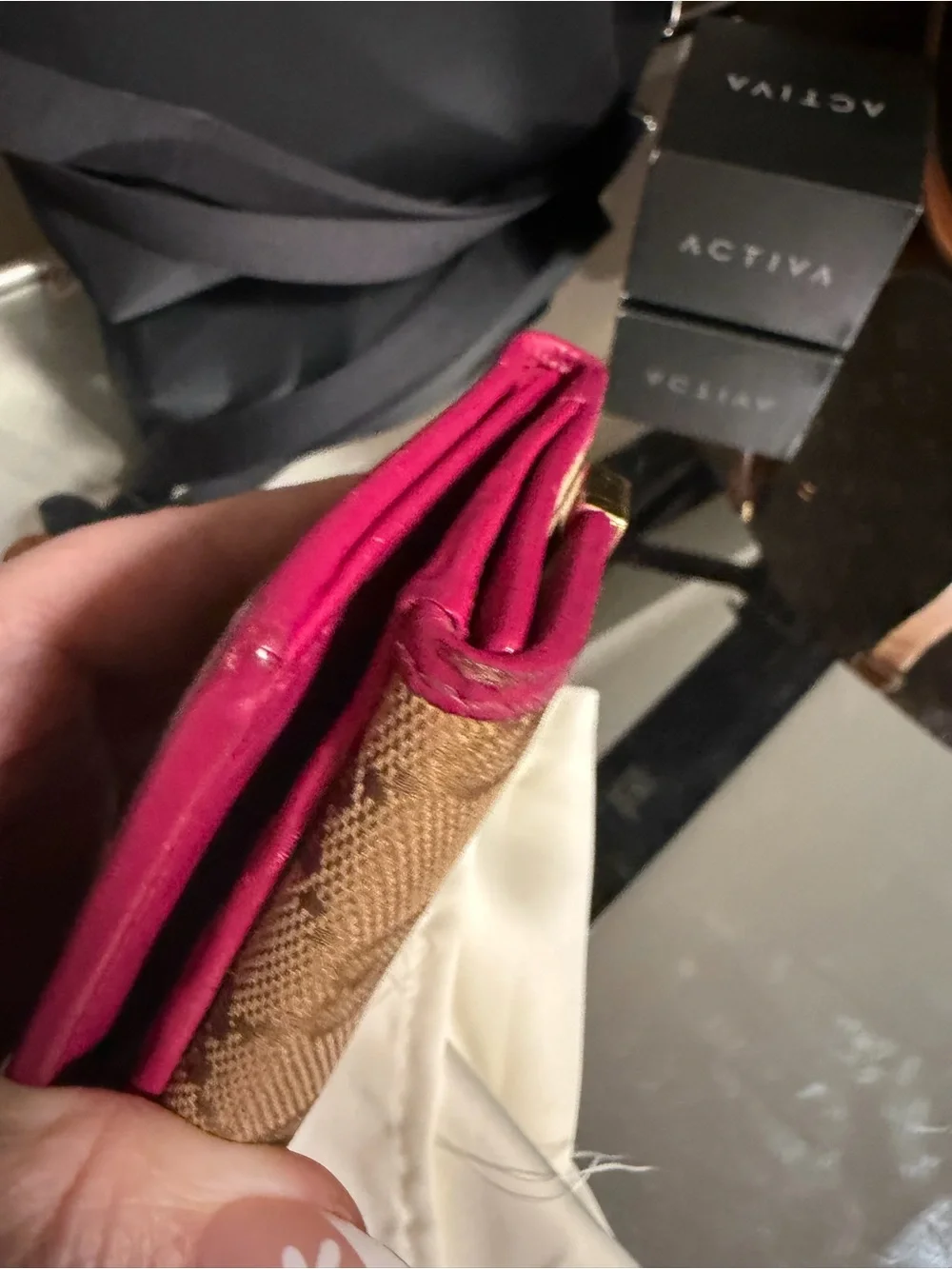 Gucci Vintage GG Canvas Convertible Wallet On Chain Pink WOC